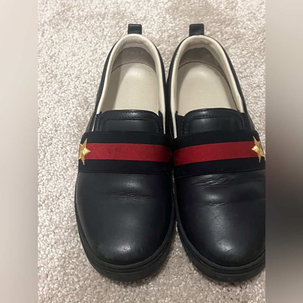 Gucci Kids Shoes in Black with Red and Gold Accents